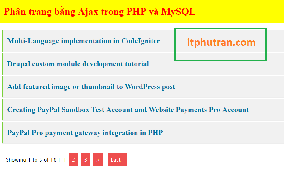 Phân trang ajax: Hãy trải nghiệm tính năng phân trang ajax độc đáo, giúp load trang nhanh hơn và trải nghiệm dễ dàng hơn cho người dùng. Đừng bỏ lỡ cơ hội khám phá tính năng này khi xem hình ảnh liên quan đến phân trang ajax.